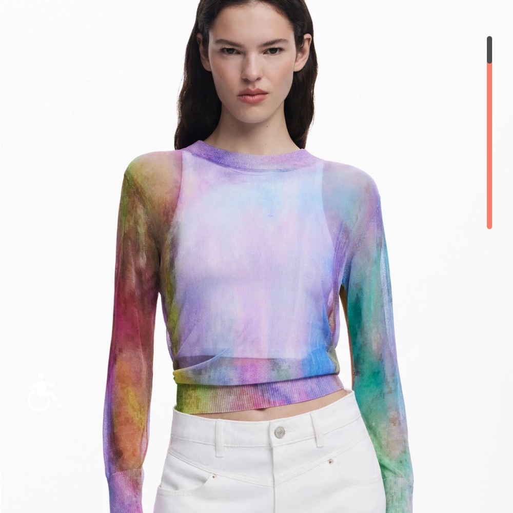 Desigual watercolor fine knit sweater